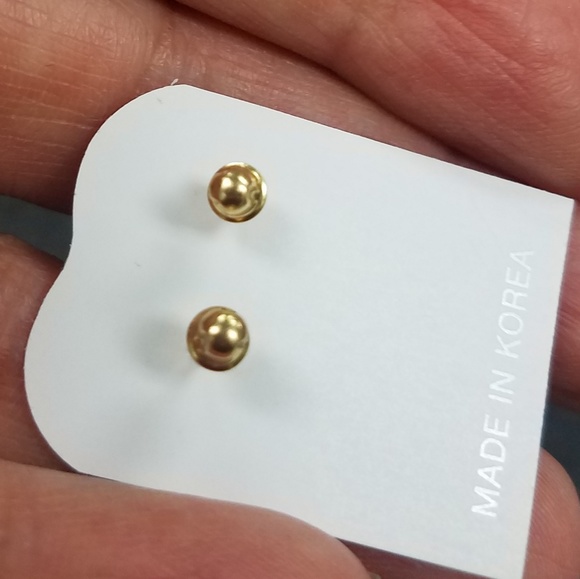 14k Yellow Gold Plated Baby Puppy Girls Earrings - Picture 6 of 9